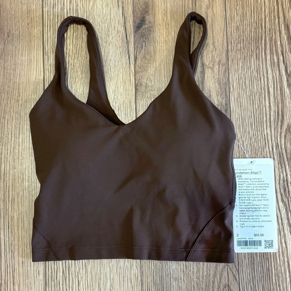 New Lululemon Align Tank Top In Java Size 2